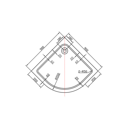 Душевой поддон акриловый (90х90) Vincea VST-2AQ-9090