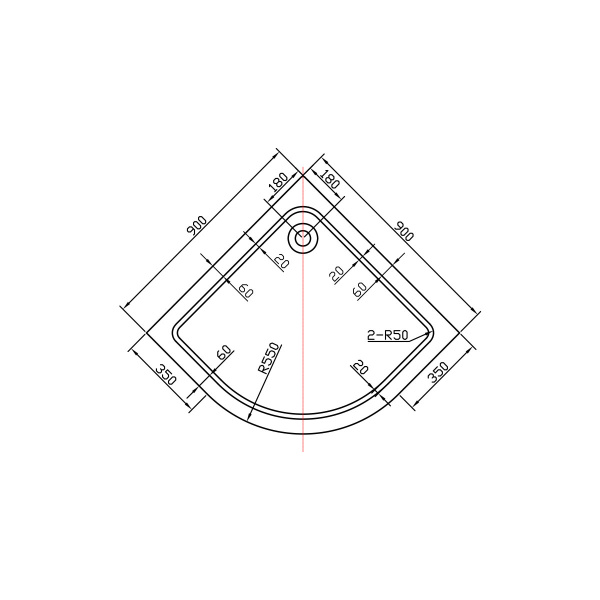 Душевой поддон акриловый (90х90) Vincea VST-2AQ-9090