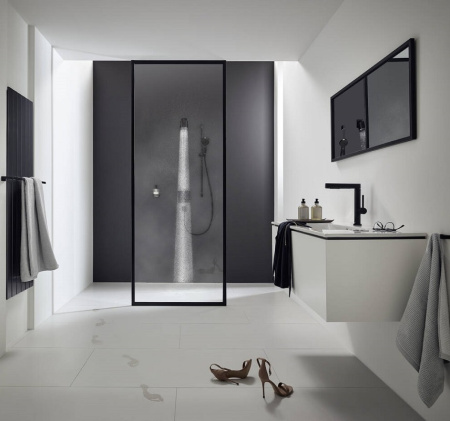 Верхний душ Hansgrohe Pulsify 105 1jet EcoSmart+ 24132670, черный матовый