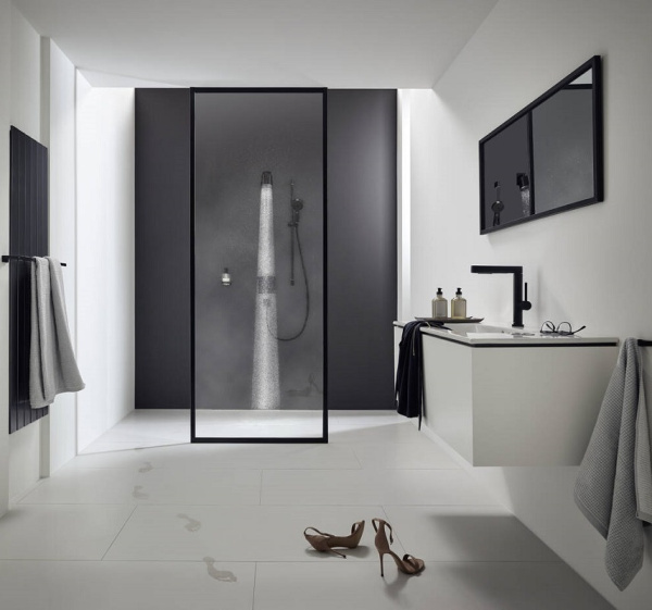 Верхний душ Hansgrohe Pulsify 105 1jet Green 24132670, черный матовый Верхний душ Hansgrohe Pulsify 105 1jet Green 24132670, черный матовый