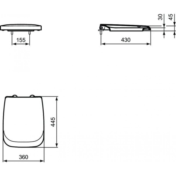 Крышка-сиденье Ideal Standard VENTUNO T663801 Крышка-сиденье Ideal Standard VENTUNO T663801