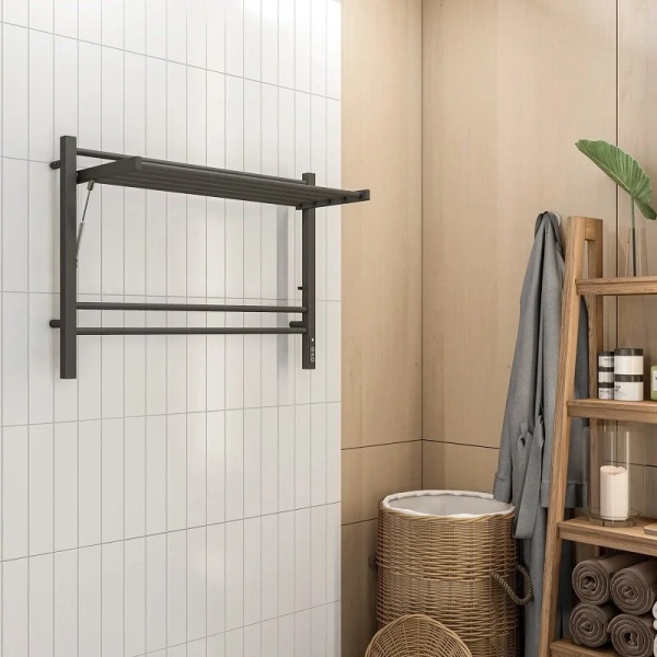 Полотенцесушитель электрический (80х60) П8 Terminus Горизонт 4670078543608 черный муар