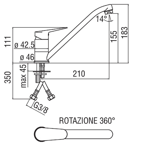 Смеситель для кухни NOBILI Blues BS101113/60CR