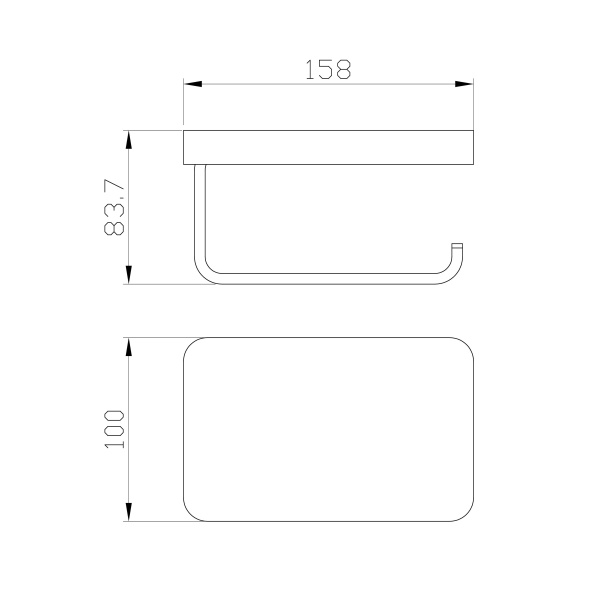 Держатель для туалетной бумаги с полкой WONZON & WOGHAND FLAT, хром WW-9736