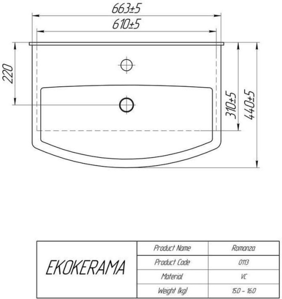 Раковина Misty Sonata ЕК 0113