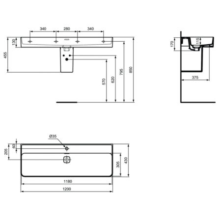 Раковина подвесная Ideal Standard Strada II 120 T300601