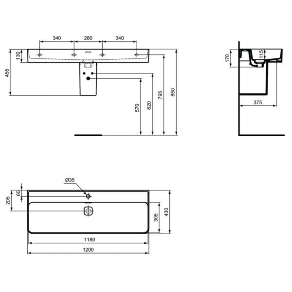 Раковина подвесная Ideal Standard Strada II 120 T300601