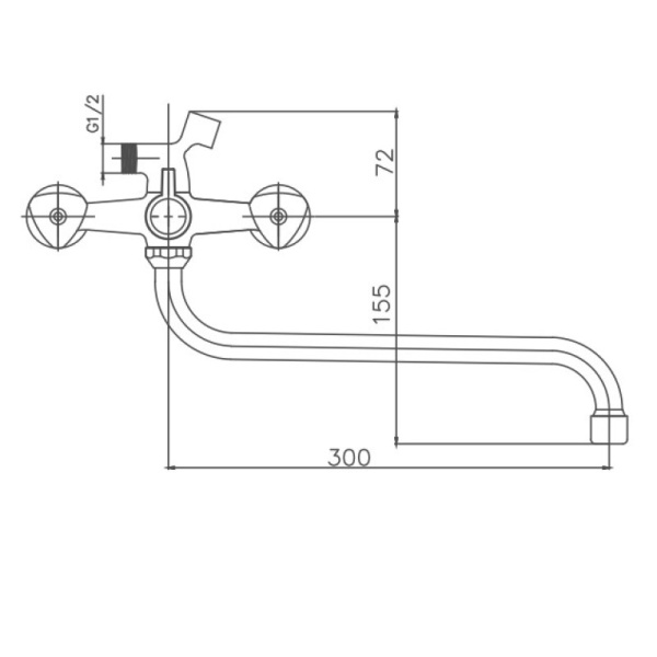 Смеситель для ванны Cron CN2208-2