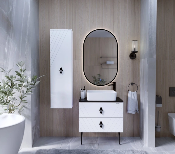 Тумба подвесная Grossman ВИВА-70 см 107012 с 2-я ящиками белый глянец