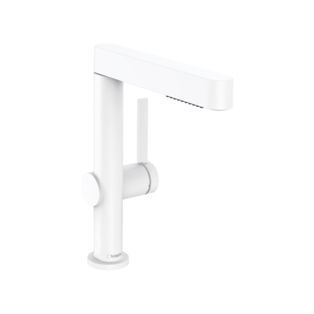 Смеситель для раковины с донным клапаном Push-Open Hansgrohe Finoris 76063700 белый матовый