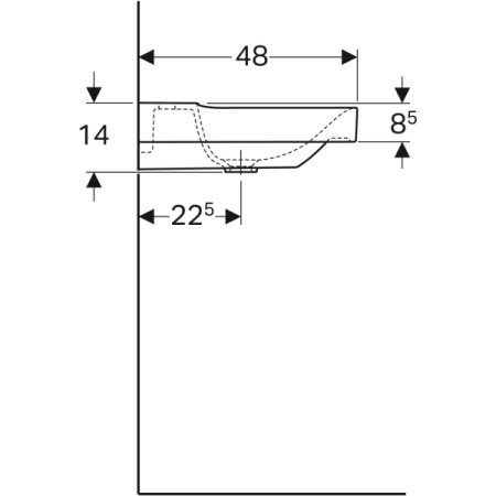 Раковина подвесная (90х48) Geberit Xeno² 500.531.01.1
