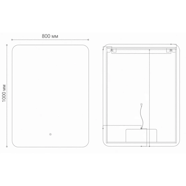 Зеркало (80х100) Grossman ELEGANS-промо 17801001 LED с сенсорным выключателем
