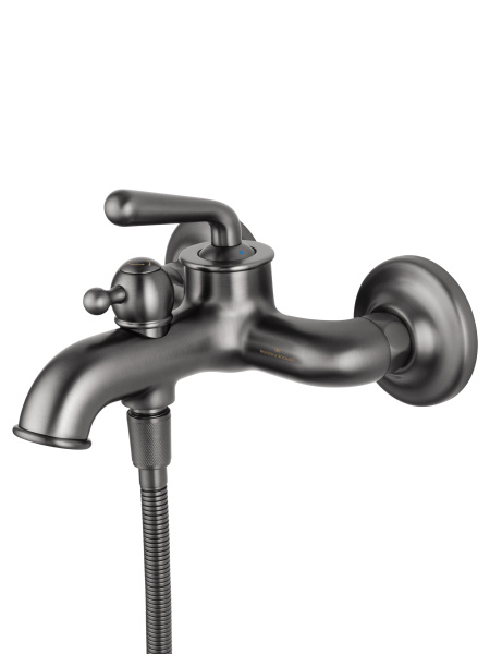 Смеситель для ванны с душем WONZON & WOGHAND STEAM, темный графит WW-88639008-BGM