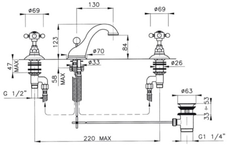 Смеситель Nicolazzi DAMES ANGLAISES 1408CR70