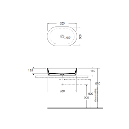 Раковина накладная (62х40) Azzurra Lavabi Arredo ZELA06240000BI