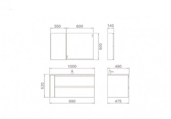 Комплект мебели Orans ВС-4017L-1000