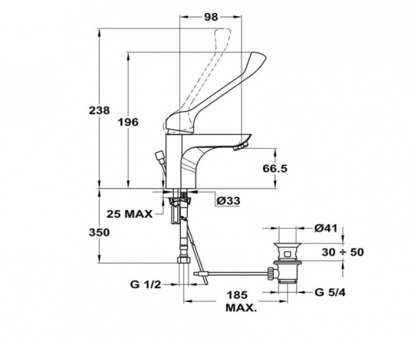 Смеситель для настенной мойки Mofem Trend 2/Trend Plus 159-1551-06 Смеситель для настенной мойки Mofem Trend 2/Trend Plus 159-1551-06