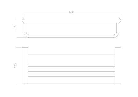 Полотенцедержатель с полкой WONZON & WOGHAND CARBON, черный WW-7781