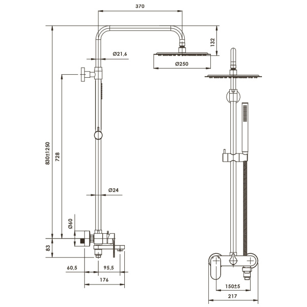 Душевая система WasserKRAFT Asphe A17301