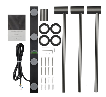 Полотенцесушитель электрический встраиваемый WONZON & WOGHAND HAMBURG, темный графит WW-AL313-GM