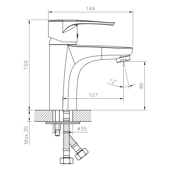 Смеситель для раковины DECOROOM DR70 DR70011