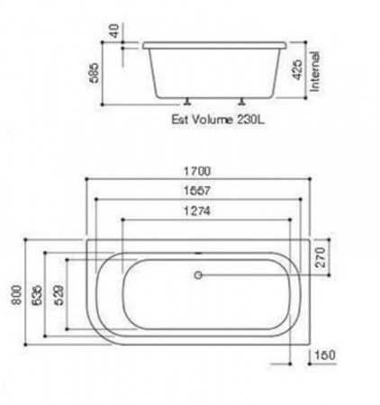 Акриловая ванна Vagnerplast Diana 170 Right VPBA178DIA3PX-04