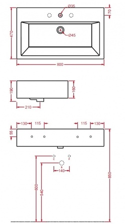 Раковина ArtCeram FUORI BOX L290 (TFL026 01;00)