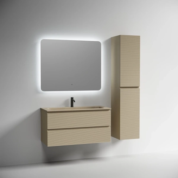 Тумба без раковины подвесная 100 см Sancos Folk FL100CP капучино матовый 