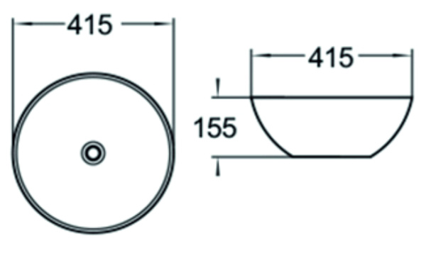 Раковина накладная (41,5х41,5) SantiLine SL-1039