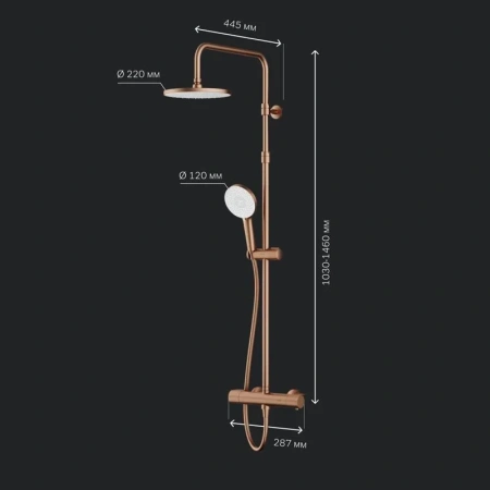 Душевая система AM.PM X-Joy F0785A444 бронза