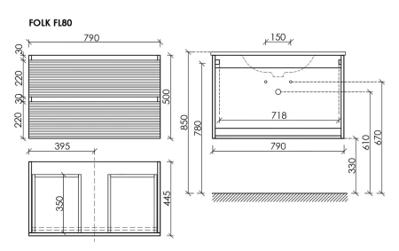 Тумба под раковину 80 см Sancos Folk FL80ES 