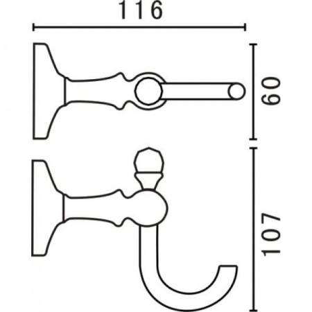 Крючок одинарный Art&Max AM-E-2686BL