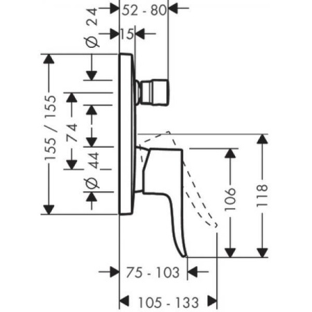 Смеситель для ванны Hansgrohe Metris 31451000