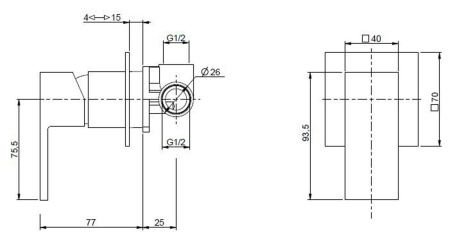 Смеситель для душа Cezares Unika UNIKA-DIM-01
