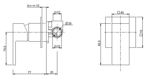 Смеситель для душа Cezares Unika UNIKA-DIM-01