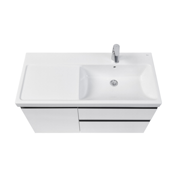 Тумба под раковину Roca Domi 100 белый глянец 2 ящика, правая A857478806