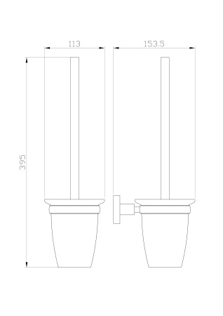 Туалетный ершик в комплекте WONZON & WOGHAND EASY, хром WW-8129