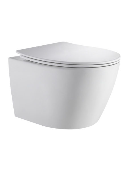 Унитаз подвесной безободковый Orange C07-150W с микролифтом TORNADO, белый