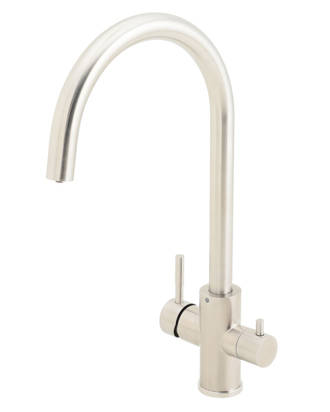 Смеситель для кухни однорычажный с каналом для питьевой воды Agger Zest A0700733 никель