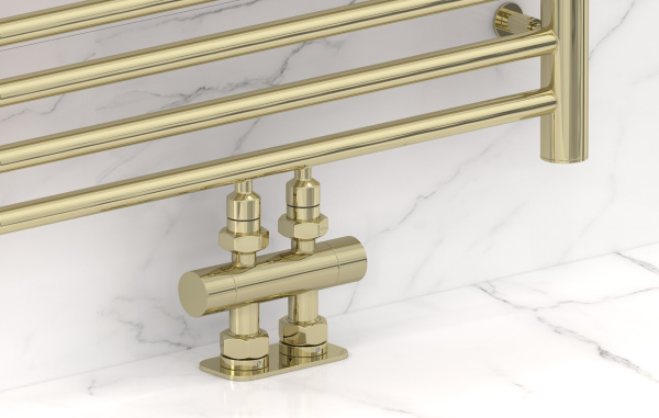 Вентиль Сунержа прямой EU50 (2 х G 1/2" НР х G 3/4" НГ) 020-1417-1234 шампань глянцевый