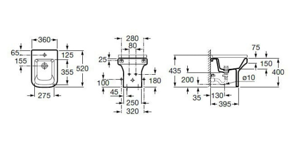 Биде приставное Roca Dama-N  357787000