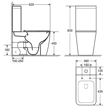 Унитаз компакт Cerutti SPA Mimi CT8707 с бачком и сиденьем Микролифт