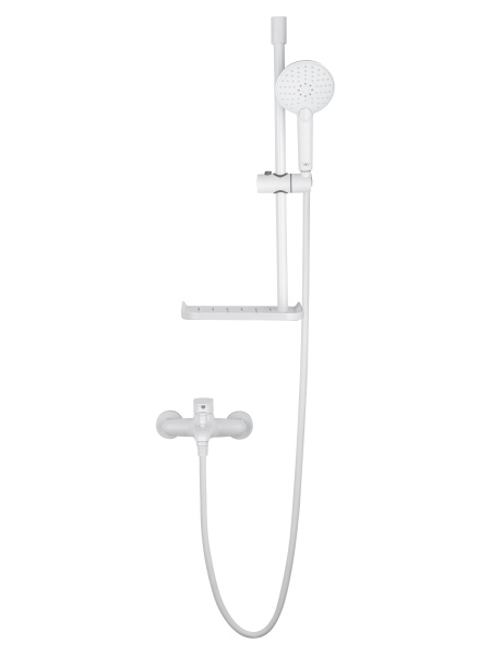 Смеситель для ванны с душевым гарнитуром WONZON & WOGHAND ALFA, белый матовый WW-AE3201-MW