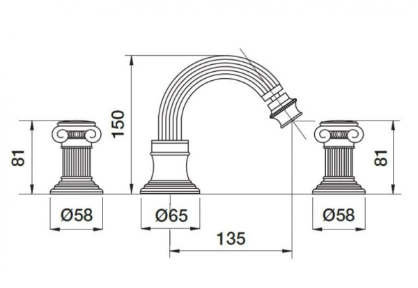 Смеситель на биде Cezares Aphrodite APHRODITE-BBS2-01-Sw Смеситель на биде Cezares Aphrodite APHRODITE-BBS2-01-Sw