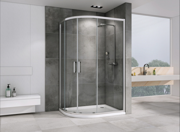 Душевой уголок (100х90) ABBER Schwarzer Diamant AG01190 хром