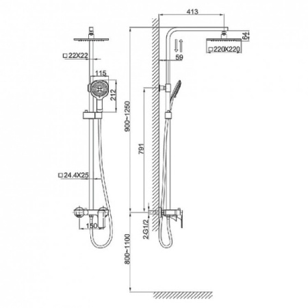 Душевая система D&K Berlin Humboldt (DA1433712A02)
