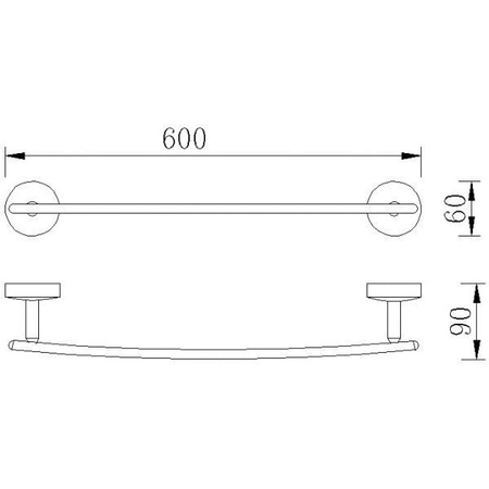 Полотенцедержатель 60 см. RUSH Fiji FI18531