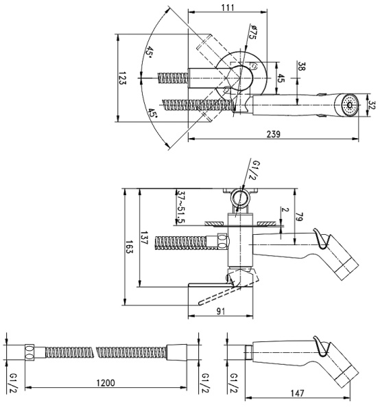 Гигиенический набор Cersanit Brasko 64102