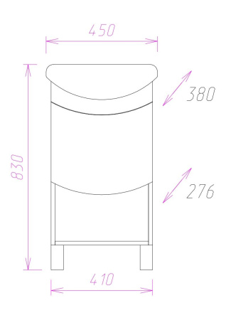 Тумба под раковину напольная Onika Селена 45 104505