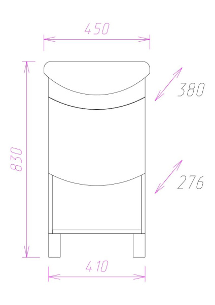 Тумба под раковину напольная Onika Селена 45 104505